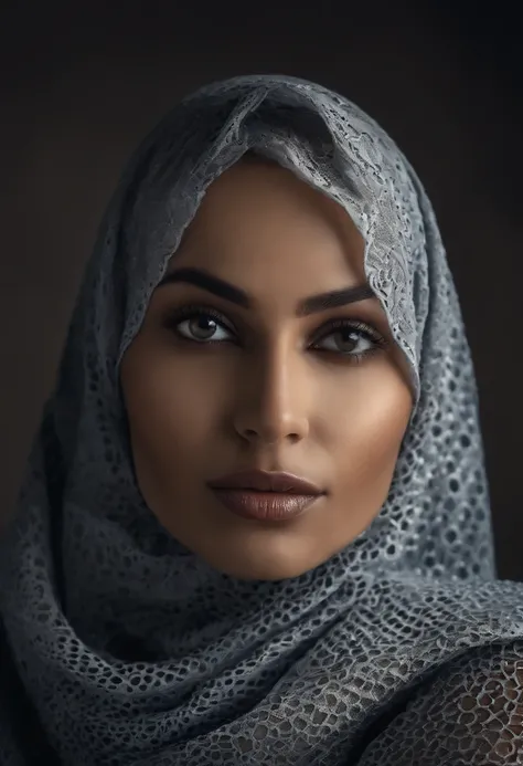 Subject: "Hidden Complexities Beneath the Veil" Style: Photorealism, 8k, DOF Description: Visualize a stunning woman in a hijab, but beneath the surface, reveal intricate trypophobia patterns that are only noticeable upon closer inspection. Achieve a balan...