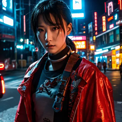 Ultra realistic cyberpunk samurai