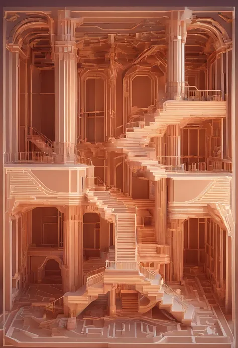 （Angry Ida：1.3），monument valley。Ida shreds the crow，stairs from hell to heaven, Isometric art, small steps leading down, Inspired by M. c. Escher, Inspired by M.c. Escher, isometric game, Inspired by MC Escher, Step onto the tower, stairways