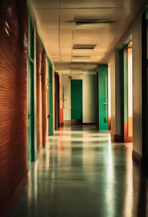 empty corridors of the companys former headquarters, with closed office doors and an atmosphere of abandonment