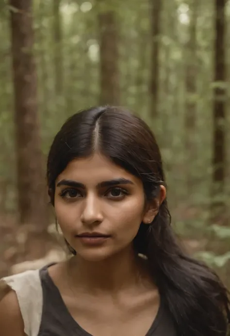 Mia Khalifa matando zumbie em floresta