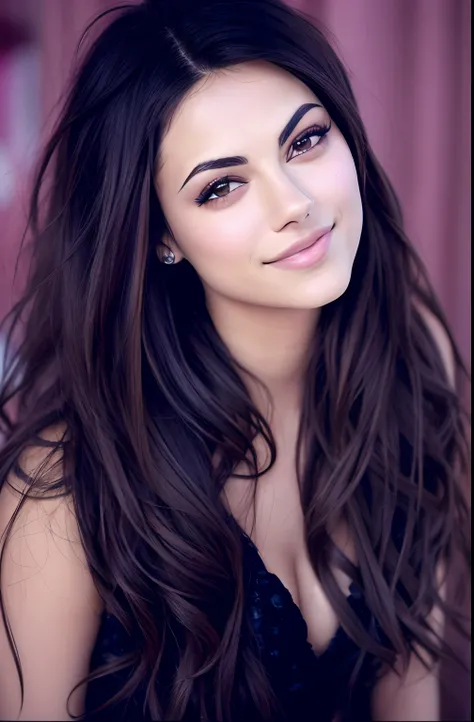 mulher arafed com longos cabelos castanhos e um vestido preto, victoria justice, Nina Dobrev, Mila Kunis sonhadora, !!!!Mila Kunis, Mila Kunis, Retrato Sophie Mudd, bonito e sorridente, Mila Kunis usando gargantilha preta, Phoebe Tonkin, mulher mais bonita...