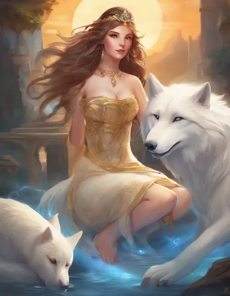 masterpiece, best quality, detailed, happy lighting, female, smiling, facing viewer, canine, wolf, hair, large breasts, huge breasts, golden eyes, wide hips, sexy pose, long tail, a shortstack anthro girl, sexy clothes, sitting, legs open, legs wide open