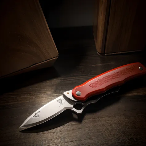 A folding knife, med en klassisk morakniv design, red, polerat knivblad