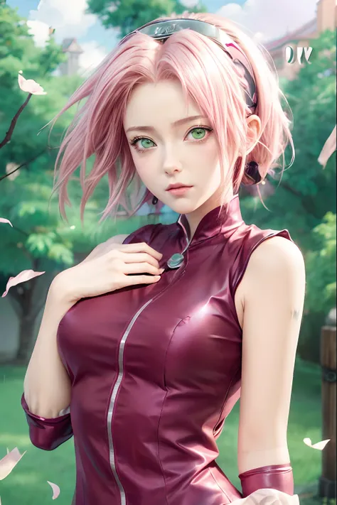 anime girl with pink hair and green eyes looking at the camera, artwork in the style of guweiz, realistic anime artstyle, realistic anime 3 d style, anime realism style, kawaii realistic portrait, realistic anime art style, realistic artstyle, detailed dig...