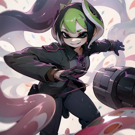 flick of the hand, smile, splatoon, inkling, tentacle hair