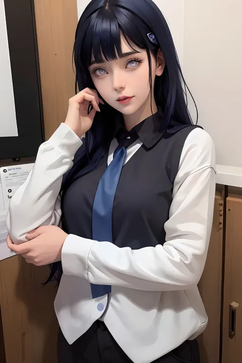 a close up of a person with long hair and a hoodie, hinata hyuga, hinata hyuga from naruto, from naruto, as an anime character, perfect anime face, she has dark blue hair with bangs, female anime character, anime character, anime best girl, hime cut hairst...