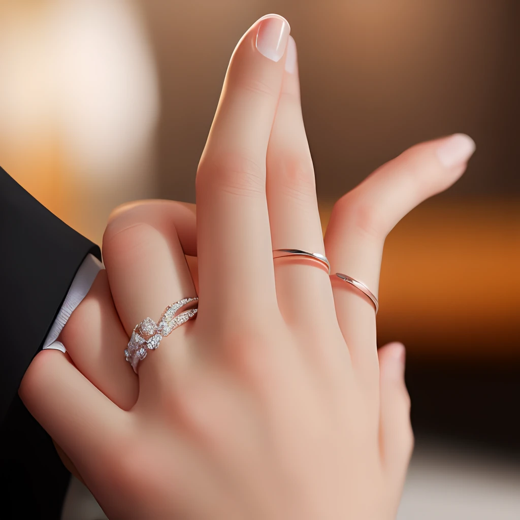 Hand wearing wedding ring