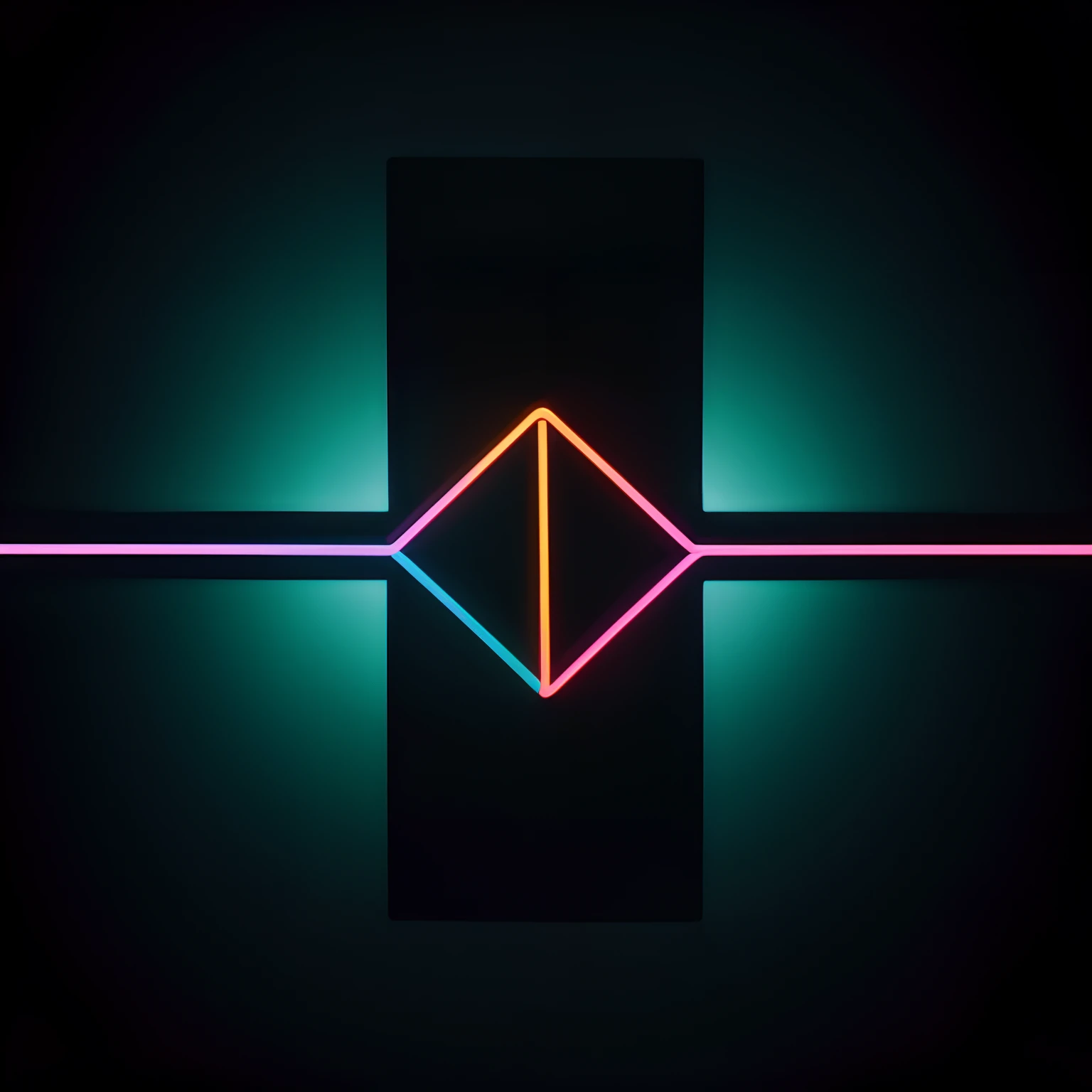 neon graphic element, gradient, rectangular, single line, black background, no character, just the lines, realistic image, realistic designer, 8k