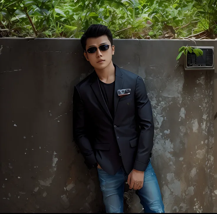 Change background, realstic, wear suit, sunglass,watch. sunlight and 8k. He is 16 years old, dont change face. Ultra realstic.