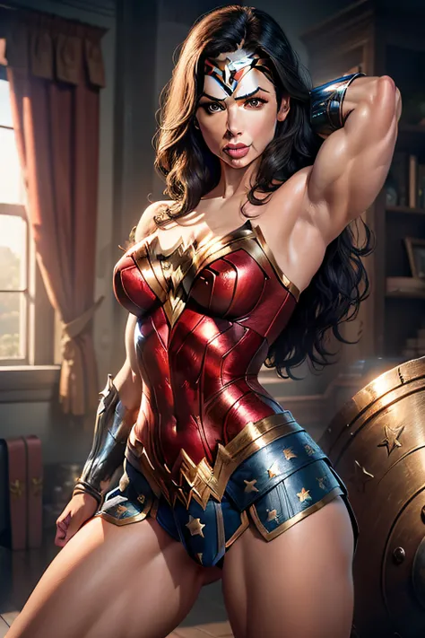 Wonder Woman flexing her biceps