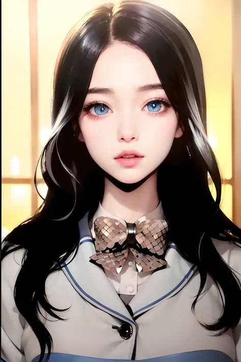 (8k, RAW photo, photorealistic: 1.25), (lip gloss, light blue eyes, eyelashes, shiny face, shiny skin, best quality, ultra-high resolution, depth of field, chromatic aberration, caustics, wide range of lighting, Natural shading, Kpop idol) looking at the v...