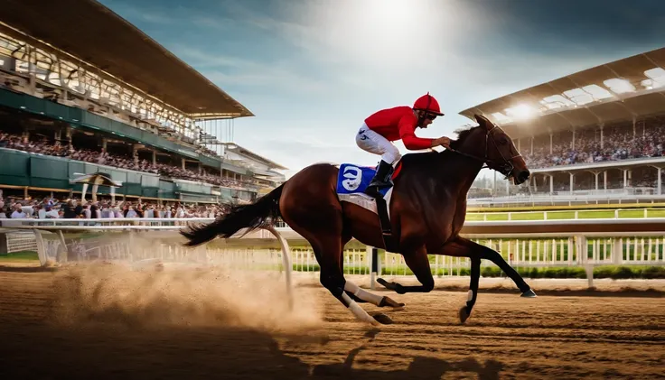 racehorse、racecourse、In front of the goal