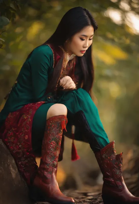 Asian girls，boots，boot