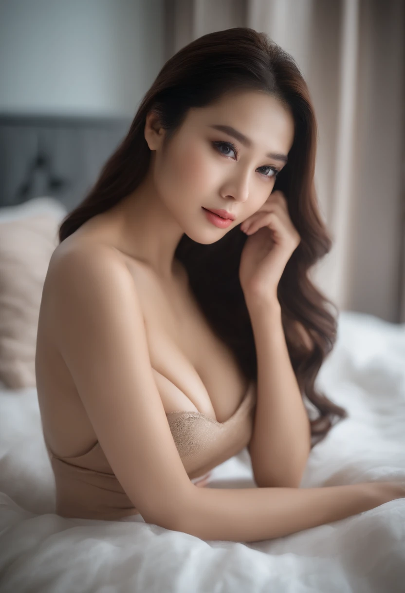 Thai Actors Pancake Name Khemnij(ผู้หญิงเปลือยกาย), (Girl without clothes), bedroom, Good light 8k, bright skin, Extra Focus, Beautiful, (No skirt), (), (huge breast), (Beautiful annoyance.) Full naked body, Fair-skinned, No clothes, 8k, super detailed., P...