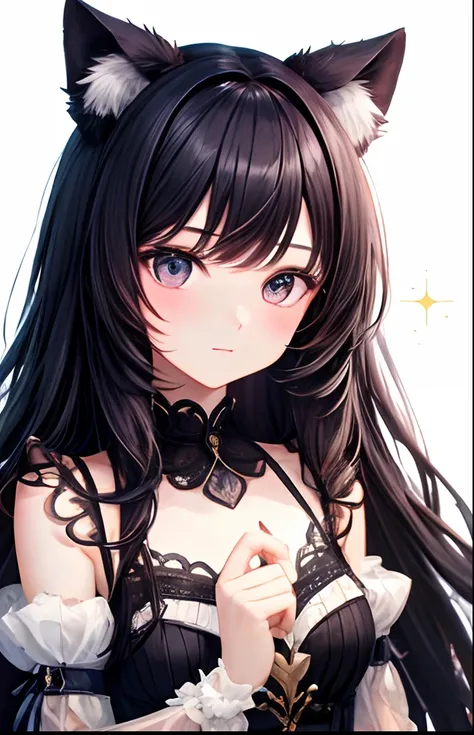 girl with、Pedras preciosas、No background、without background、Background through、kirakira、doress、ren、A dark-haired、The long-haired