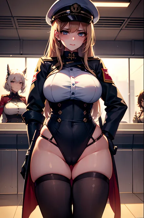 tres mujeres sexys en uniformes militares posando para una foto, Detalles finos. girls frontline, girl front line style, Tendencias en CGVatstation, Artgerm extremadamente detallado, Guweiz en Artstation Pixiv, mujer musculosa