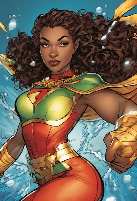 Young Mixed Race Female Marvel Super Hero Comic Book Character with Water Based Abilities