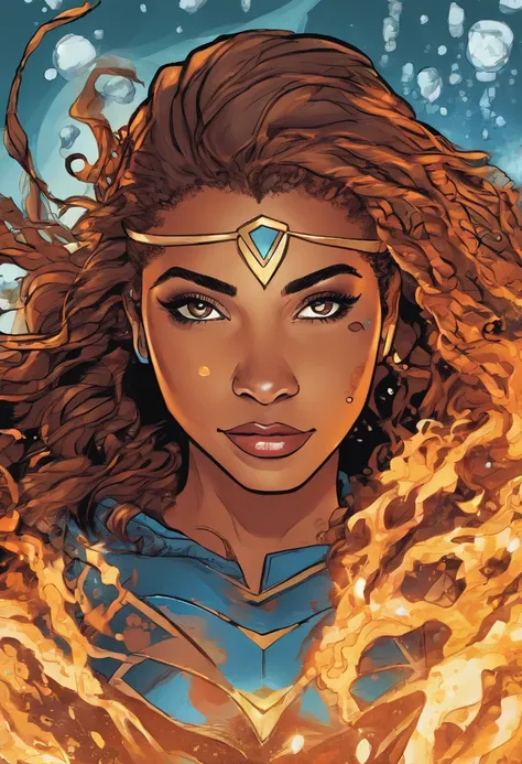 Young Mixed Race Female Marvel Super Hero Comic Book Character with Water Based Abilities