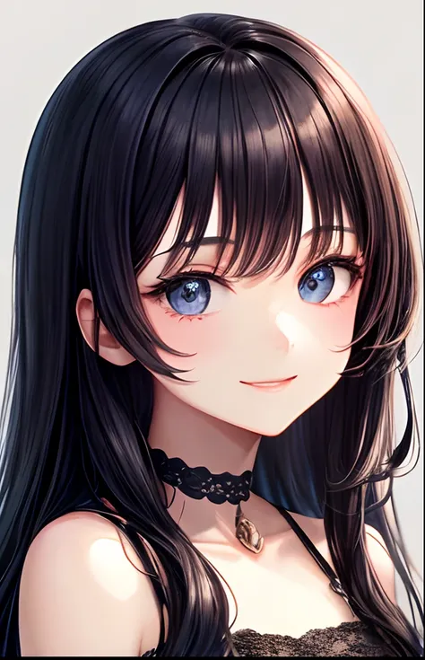 girl with、Pedras preciosas、No background、without background、Background through、kirakira、doress、ren、A dark-haired、The long-haired、a smile