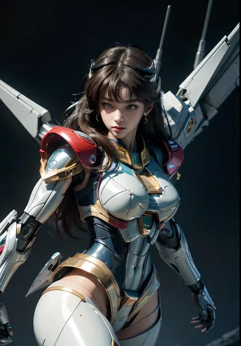 Textured skin, Super Detail, high details, High quality, Best Quality, hight resolution, 1080p, hard disk, Beautiful,(Gundam),(sailormoon),beautiful cyborg woman,Mecha Cyborg Girl,Battle Mode,Girl with a Mecha Body,She wears a futuristic Gundam mecha,Fulll...