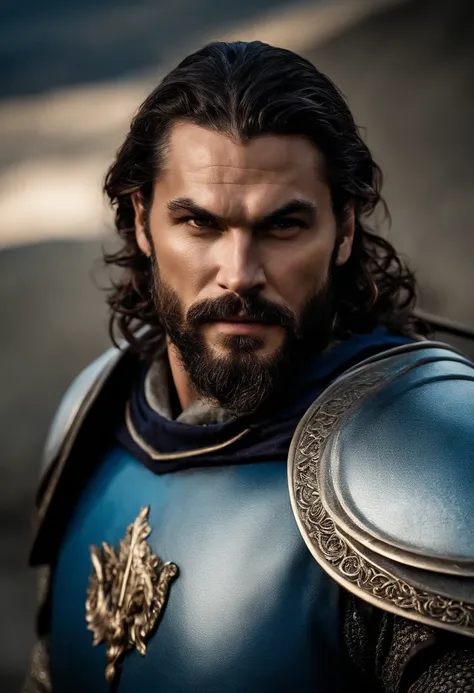 homem ator Jason Mamoa, with a beard and sharp brown eyes, corpo musculoso extremamente forte, foto de corpo inteiro, sozinho, ((homem Elfo de 36 anos)), (((olhos castanhos detalhados ultra realistas))), detalhes intrincados de um homem com olhos castanhos...