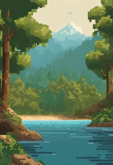 Pixel art de uma mulher ruiva em uma floresta, bela arte detalhada do pixel, Pixel Art detalhado, Lo-fidel retro video games, Pixel Art Conceitual, arte detalhada do pixel, estilo Pixel Art, cidade de pixel, pixel art animation, Pixel Art de alta qualidade...