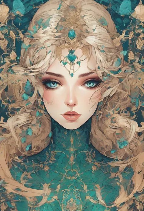 um close up de uma mulher em um traje com cabelo  azul cianos e olhos azul cianos brilhantes, Bright green pumpkins, Lois van Baarle e Rossdraw, Artgerm e Lois van Baarle, Artgerm e RossDrew, rossdraw desenho animado vibrante, Succubus bonito, Estilo Ross ...