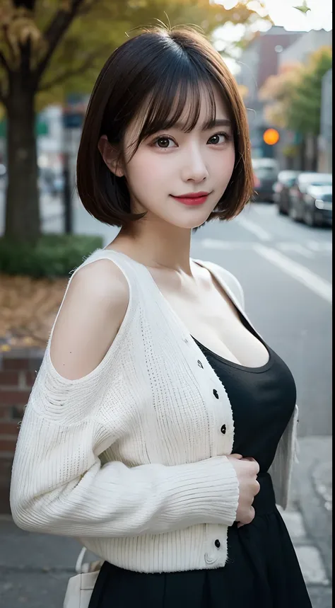 randome pose, mix4, (8K, Raw photography, top-quality, ​masterpiece: 1.45), (realisitic, Photorealsitic: 1.37), one girls, cute little, A smile、Cityscape, natta, profetional lighting, plain,a park,photon maping, Radio City, physically-based renderingt, Gra...