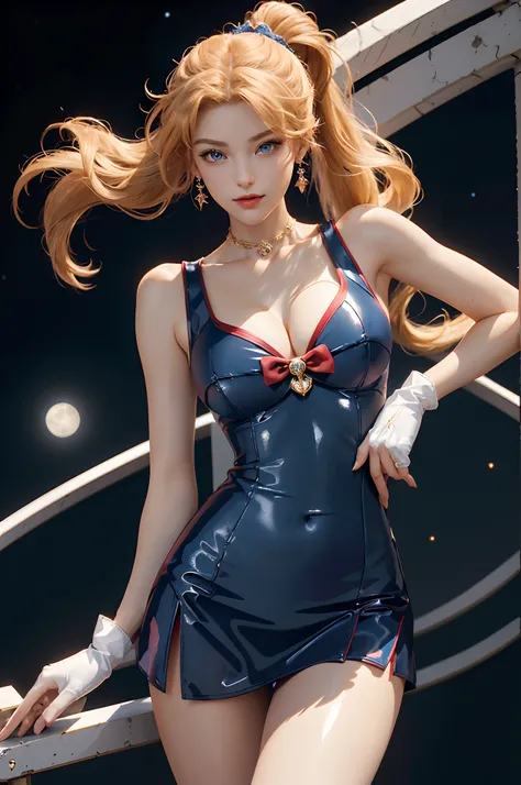 Masterpiece, Full: 1.3, Stand, 8K, 3D, Realistic, Ultra Micro Shooting, Top Quality, Extreme Detail CG Unity 8K Wallpaper, from below, intricate details, (1 female), 18 years old, (Sailor Moon supersailormoon mer1, Tiara, Sailor Senshi Uniform Sailor: 1.2,...