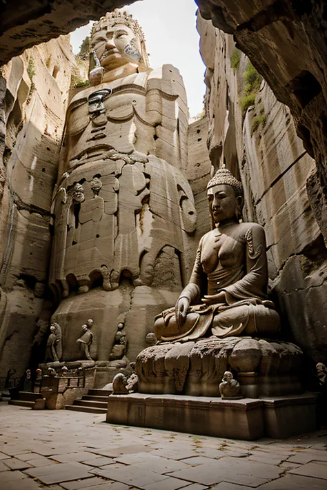 Longmen Grottoes with Buddha statues