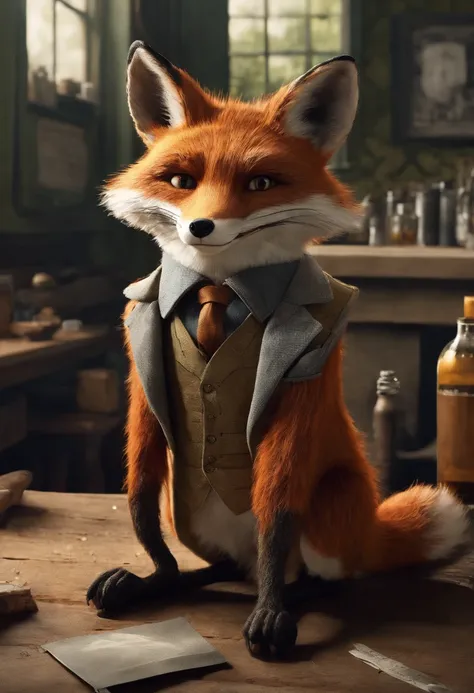 Mr. Fox is drunk to the point of speechlessness