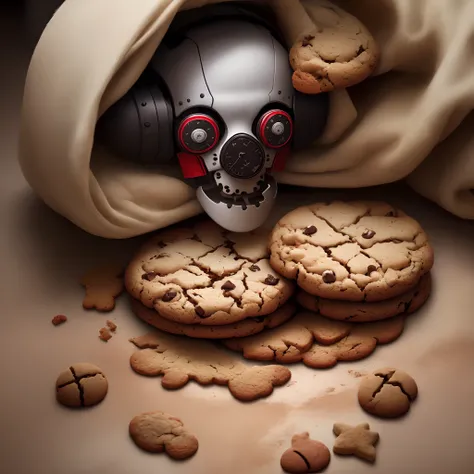 Jigsaw from Saw baking cookies photorealistic