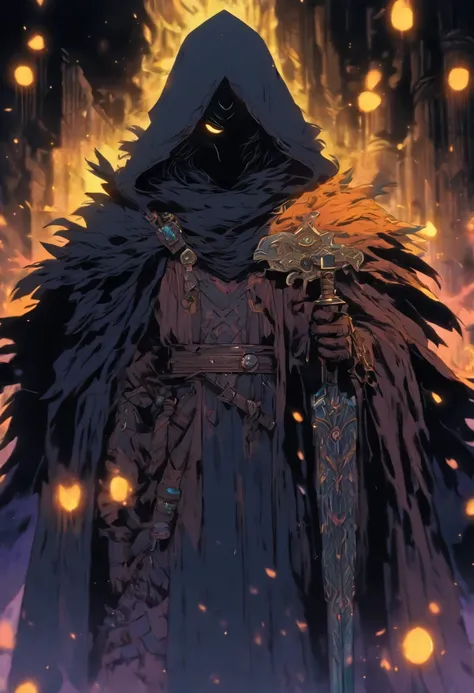 A white mask appears over a cloak of raven feathers that completely conceals his body. This guy is holding a heavy crossbow and his eyes are yellow, contrasting with the night around him. He remains hidden in the shadows. He dresses completely in black and...