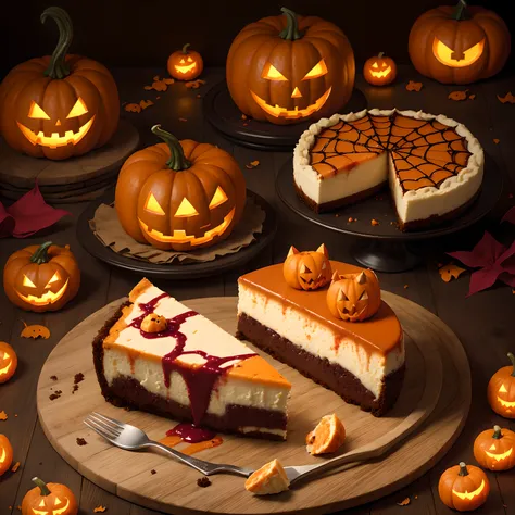 Cheesecake Monster、Halloween Cheesecake Monster、Halloween、Halloween、Halloween、cheesecake、Baked Cheesecake、Raspberry cheesecake、Jack-o-lantern、