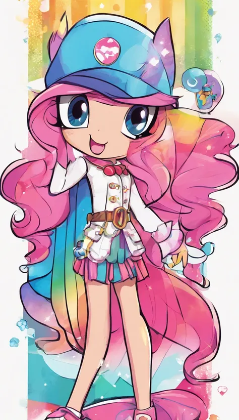 Image of a my little pony rainbow dash ，Trends in Art Station，Wear pink clothes，lovely, anime style, Create a stylish look with Fashionable Outfits