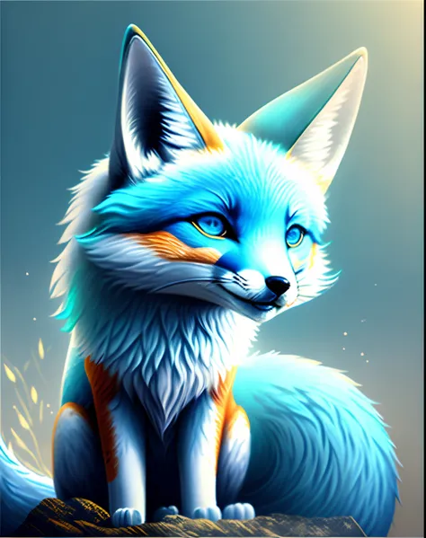 Crying light blue fox