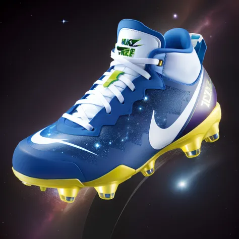 Pair of nike space theme cleats