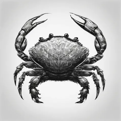 Hairy crab logo，Black and white background，The black and blue photo was taken by Flickl