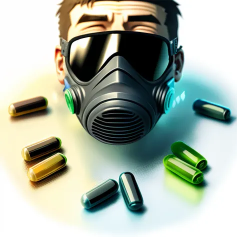 Respirator Cartridge mask, pills shape