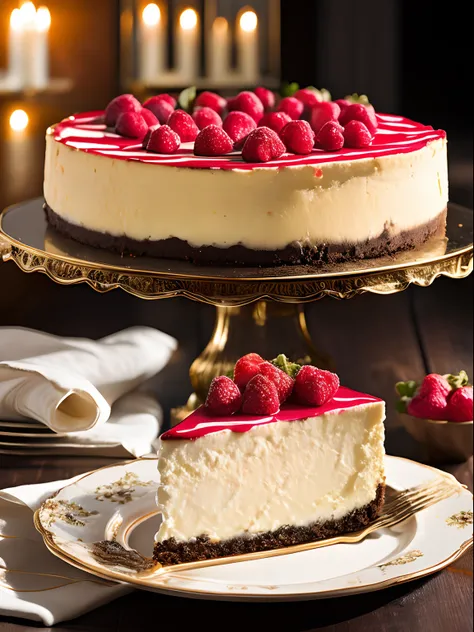 masterpiece, cheesecake, delicious, fragrant, detailed professional photography and light