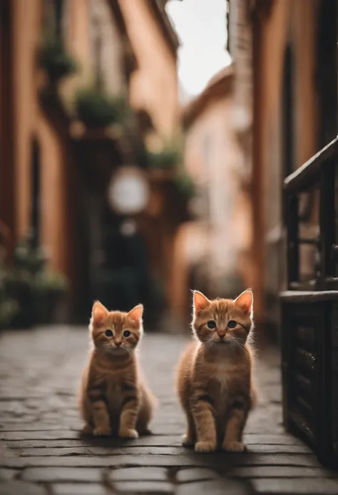 I have two little kittens, a cute little cat, cute kittens, Cutest, Incredibly cute, Adorable and cute, And cute and lovely. They are walking down the street with backpacks, Walking together, commute, Proudly walk down the street, And the cat is walking. T...