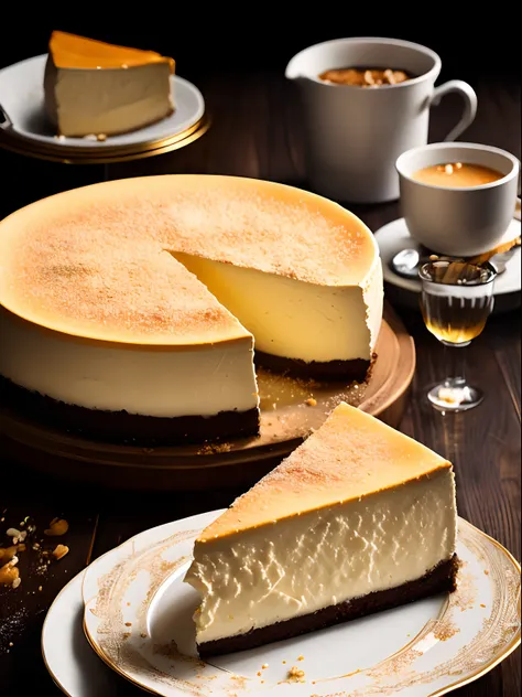 masterpiece, cheesecake, delicious, fragrant, detailed professional photography and light