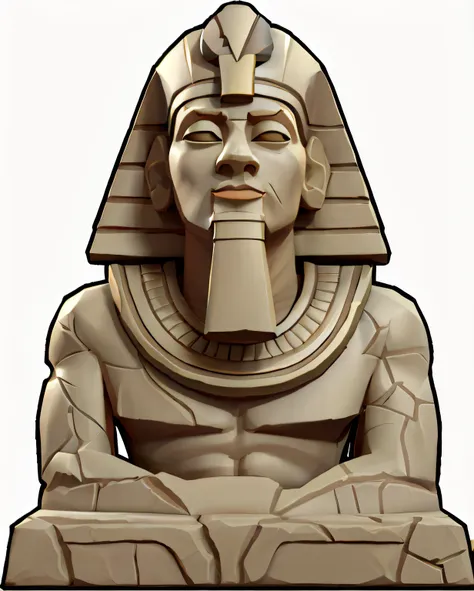 cartoonish style,pharaoh statue,simple details,handpainted,4k,block polygons,low poly,minimalist wind,k hd,master's