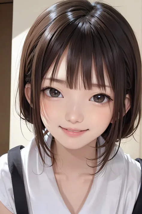 (Background white、White background、The background is all white)、17 age、brown haired、beautidful eyes、real looking skin、hi-school girl、a sailor suit、small tits、(8K、​masterpiece)、(reallistic、Photorealsitic)、top-quality、ighly detailed、The ultra-detailliert、Bea...