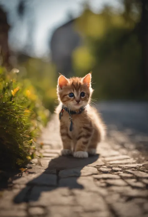 I have two little kittens, a cute little cat, cute kittens, Cutest, Incredibly cute, Adorable and cute, And cute and lovely. They are walking down the street with backpacks, Walking together, commute, Proudly walk down the street, And the cat is walking. T...