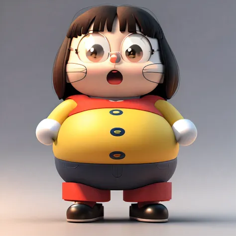 Women,Doraemon,Anime,3D Models,white background,fat