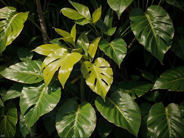 golden tropical leaves