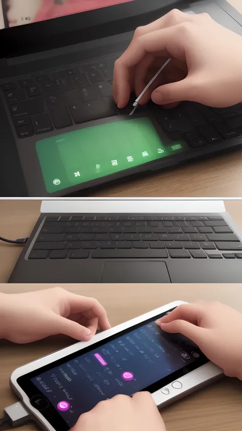 Virtual keyboard projected from a USB stick