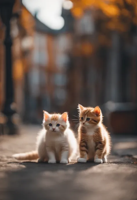 season for autumn、I have two little kittens, a cute little cat, cute kittens, Cutest, Incredibly cute, Adorable and cute, And cute and lovely. They are walking down the street with backpacks, Walking together, commute, Proudly walk down the street, And the...